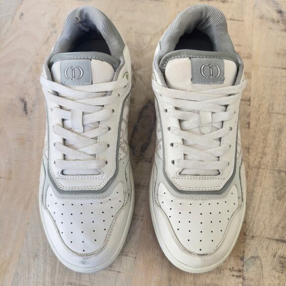 Dior B27 White Monogram Leather Low Sneaker Size 42 Luxury Shoes Made in Italy - Picture 5 of 7